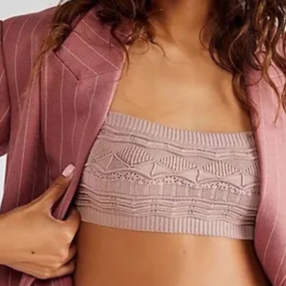 Free People Other - NWOT Free People Falling For You pink mauve Bralette bra sz S